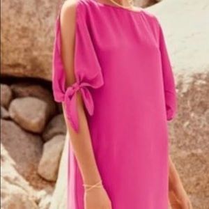 Vince Camuto Fuchsia Pink Open Shoulder Shift Dress 14W